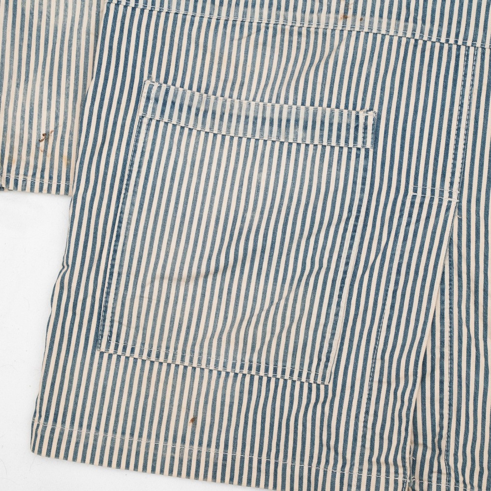 Vtg 2000s Neighborhood NBHD Hickory Stripe Dealer Chore Coat 30s 40s Style L - Picture 11 of 12